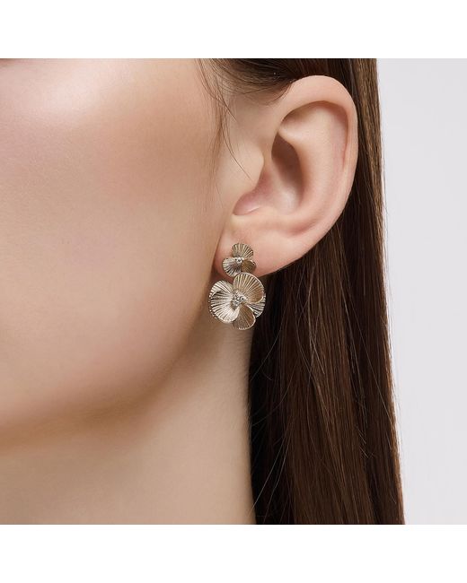 Didier Dubot Metallic La D. D Poppy Flower Drop Earring