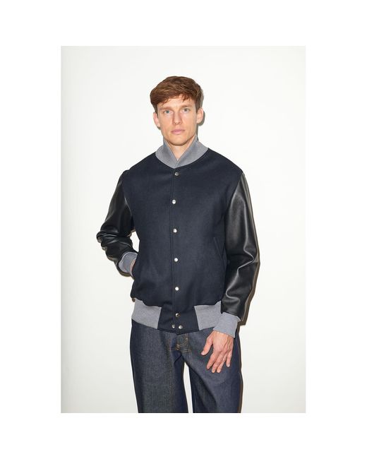 Hegarty Blue Varsity Bomber Jacket for men