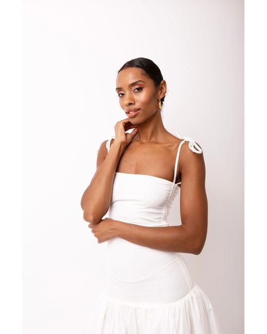 Amy Lynn White Alexa Rich Cotton Puffball Dress