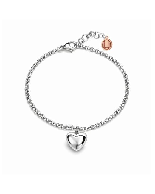 Unaloe Metallic Sterling Heart Charm Chain Bracelet For – Elegant Minimal Jewelry, Love Symbol
