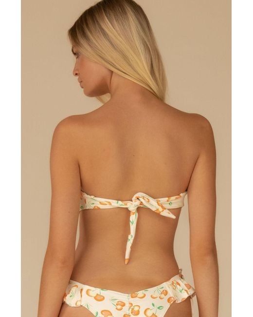 Montce Natural Cherry Sherbet Tori Ties Bandeau Bikini Top