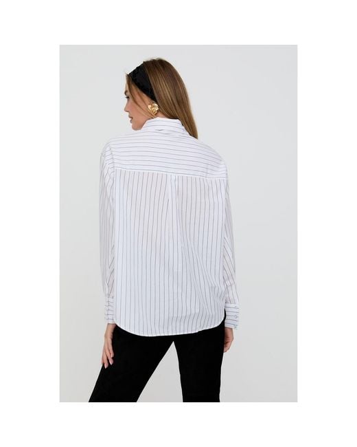 Lily and Lionel White Dapper Double Placket Stripe Shirt