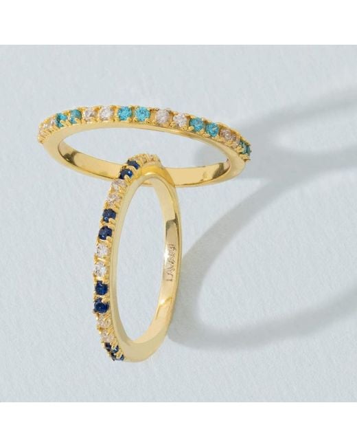 Lavani Jewels Blue Goldplated Diya Ring