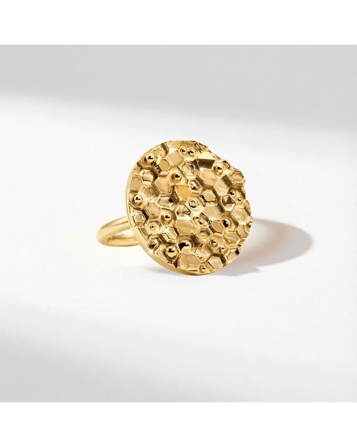 Dainty London Metallic Geometric Circle Ring