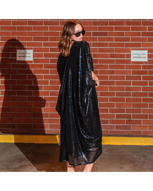 Jennafer Grace Black Sequin Caftan