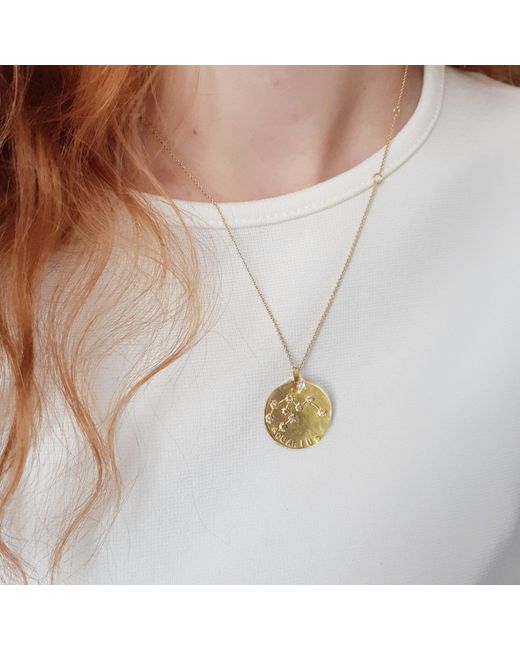 Lily Flo Jewellery Metallic Aquarius Diamond Medallion
