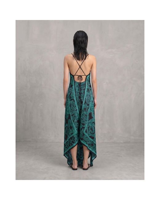 Monzlapur New York Green Silk Serpent Noir Dress
