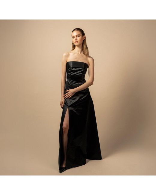 Anse Victorin Black Irena Silk Dress