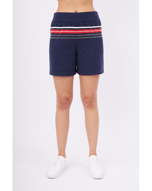 Peraluna Blue Sofia Organic Cotton Knit Shorts
