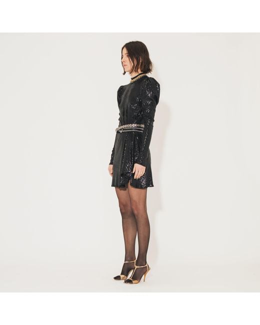 SVETA Milano Black London Sequin Dress
