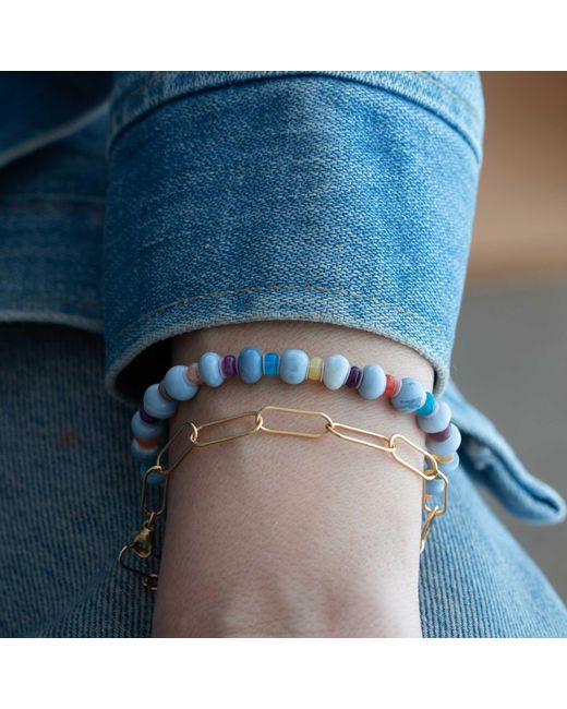 Kris Nations Blue Oregon Opal & African Opal Beaded Bracelet