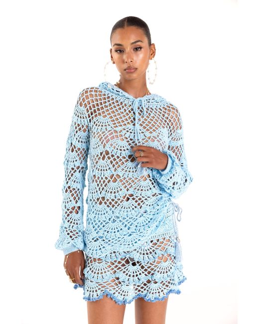 Andreeva Blue Aqua Marine Handmade Crochet Hoodie