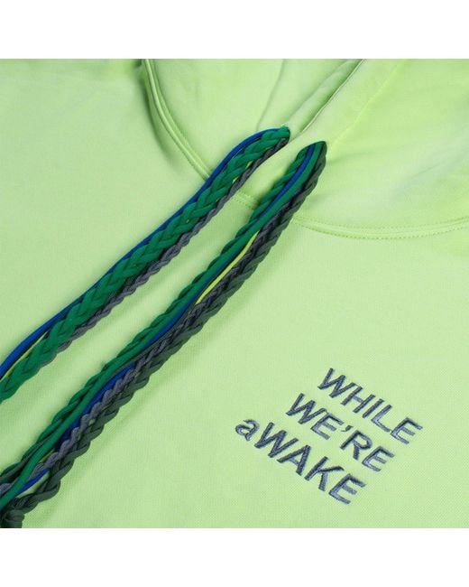 While We're Awake Green Multi String Neon Hoodie