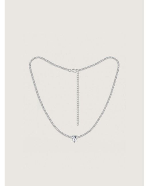 Diamonbliss Natural Marilyn Monroe Solo Pear Tennis Necklace
