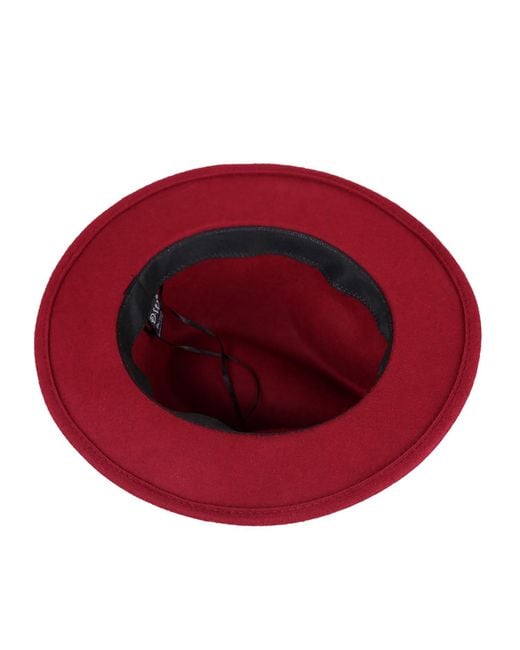 DAVID WEJ Red Wool Fedora Hat for men