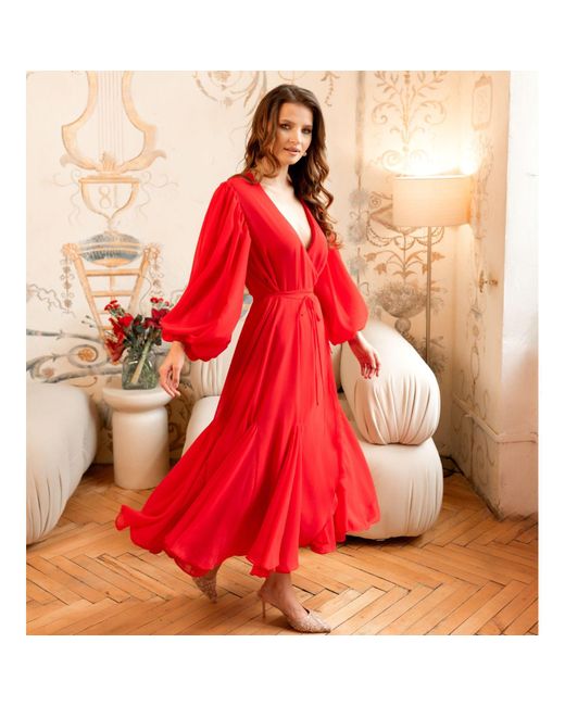 KÂfemme Chiffon Layered Boho Long Sleeve Dress