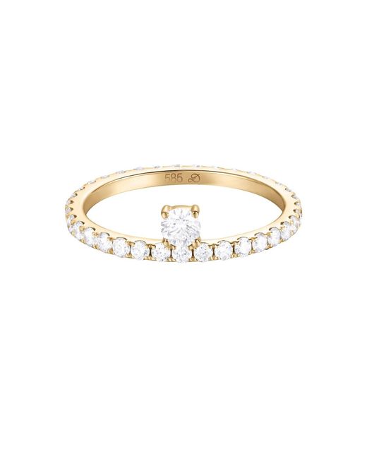 Dyamka Metallic Paved Solitaire Ring