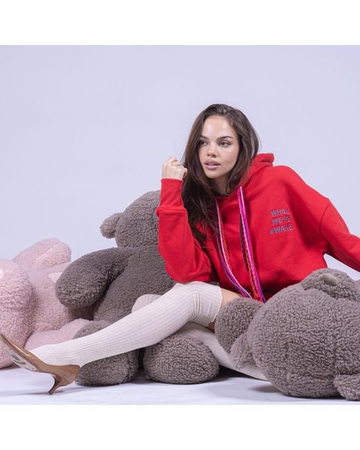 While We're Awake Red Dark Multi String Hoodie