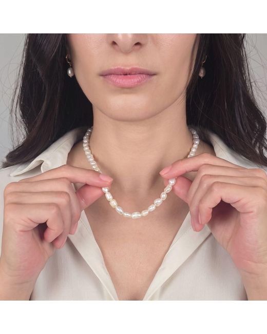 Harfi Metallic Plated Natural Freshwater Pearl Choker Necklace