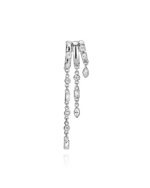 Aaria London Metallic Kalani Stacked Triple Hoop Illusion Earrings
