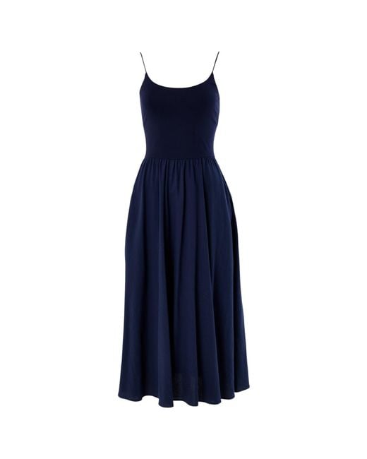 Louche Blue Soumia Jersey Bodice And Recycled Cotton Skirt Midaxi Dress