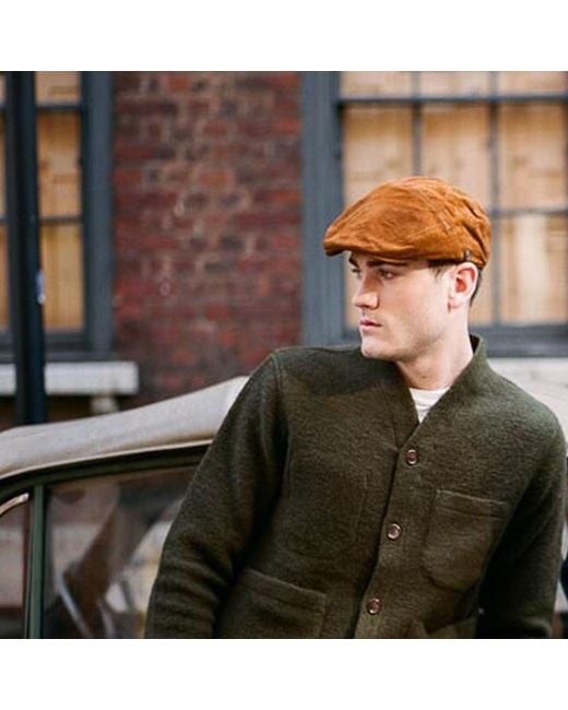 Dasmarca Hats Brown Alex Toffee Leather Cap For for men