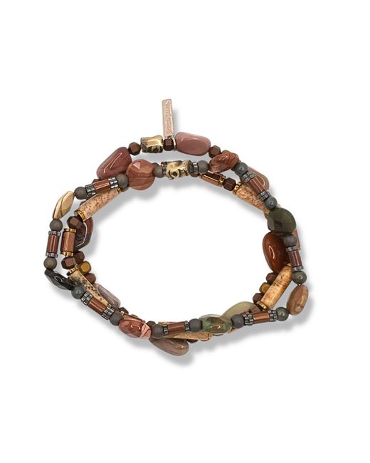 Jaredjamin Brown Forest Floor Bracelet Set for men