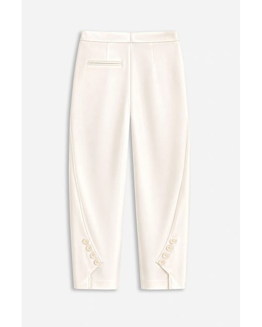 Nocturne White Neutrals High Waist Balloon Leg Trousers