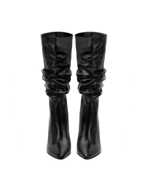 Ginissima Black Leather Eva Boots