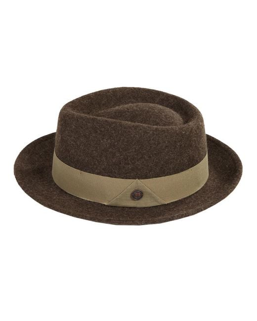 Dasmarca Hats Brown James Wood Milange Felt Wide Brim Wool Felt Fedora Hat for men