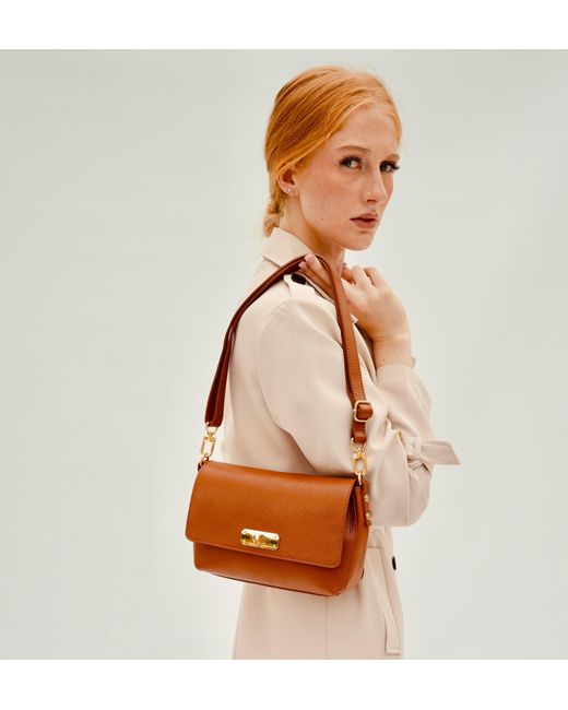 Apatchy London Brown The Maisie Midi Tan Leather Bag