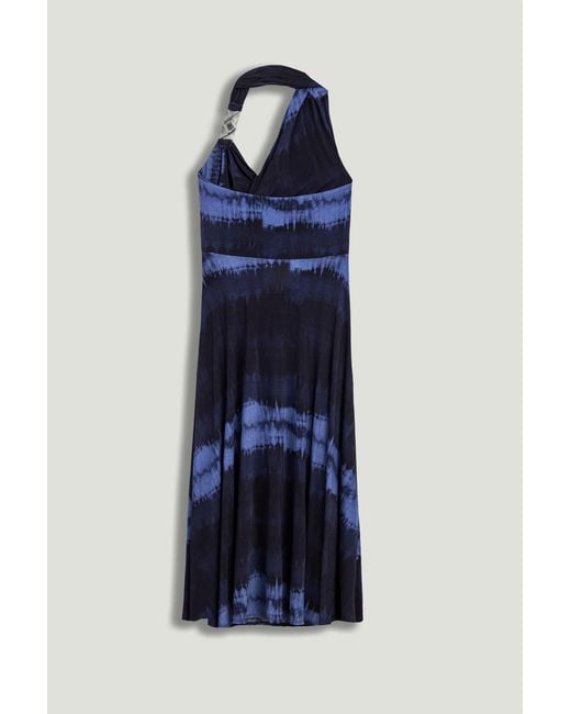 Nocturne Blue Printed Sleeveless Maxi Dress