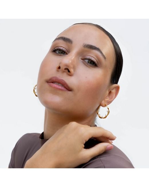 Dower & Hall Metallic Waterfall Baroque Pearl Hoops