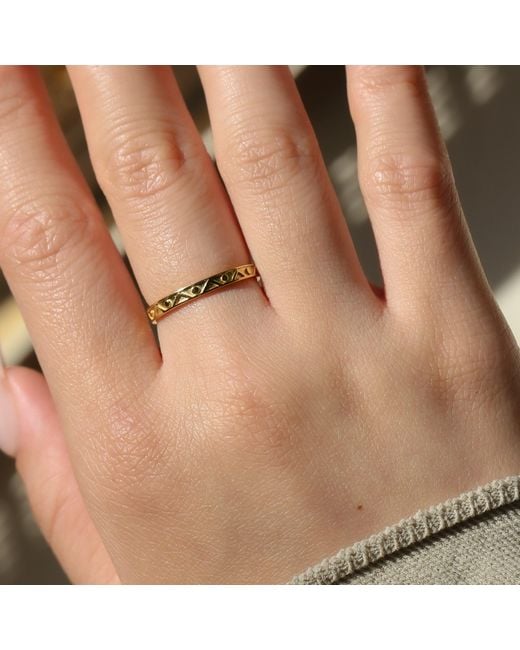 Argento Vivo Metallic Triangle Bead Ring
