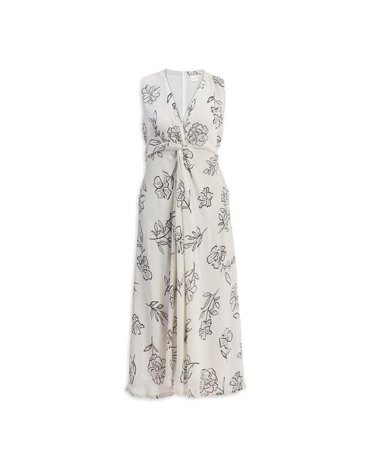 REISTOR Gray Front Twist Maxi Dress