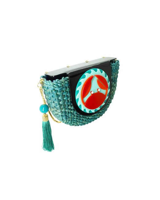 Gissa Bicalho Green Handmade Acrylic Bag Half Moon Siri