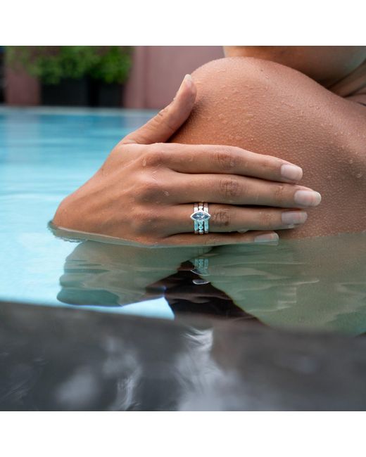 Dower & Hall Blue Capri Twinkle Stacking Rings Set