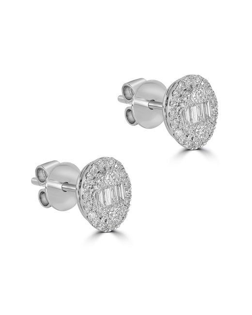 Artisan Gray Diamond Triple Halo Cluster Stud Earrings