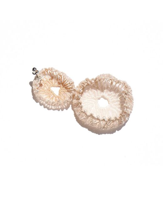 Nana Watanabe Pink Neutrals Coral Egg Embroidery Earrings