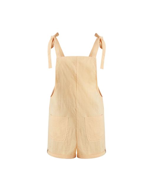 Known Supply Natural Tie Top Gauze Romper