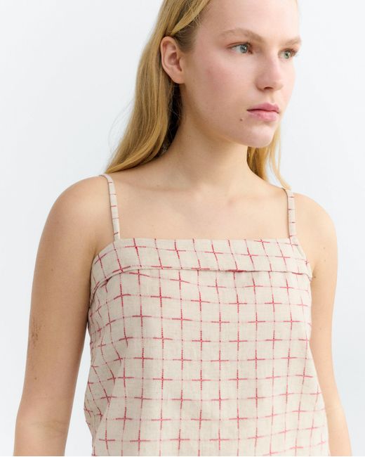 Thinking Mu Natural Top Printed Checkered Lattice Raida