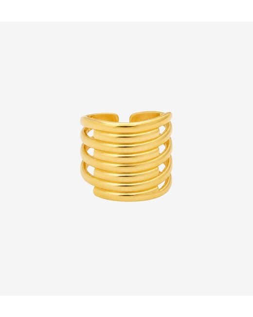 Uchi and Soto Metallic Kin Layered Statement Ring