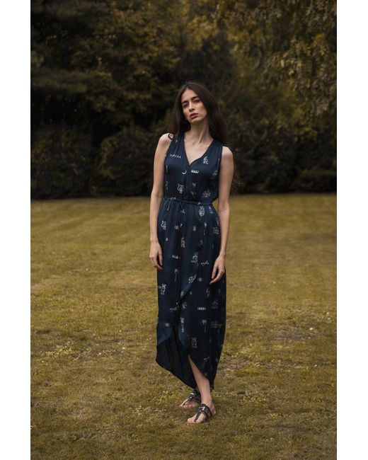 Em & Shi Blue Athena Wrap Dress