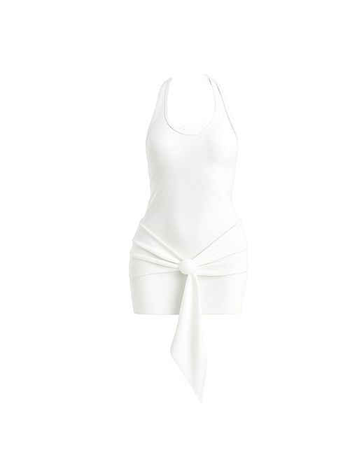 Maison De Gala White Mira Tie Detail Mini Dress