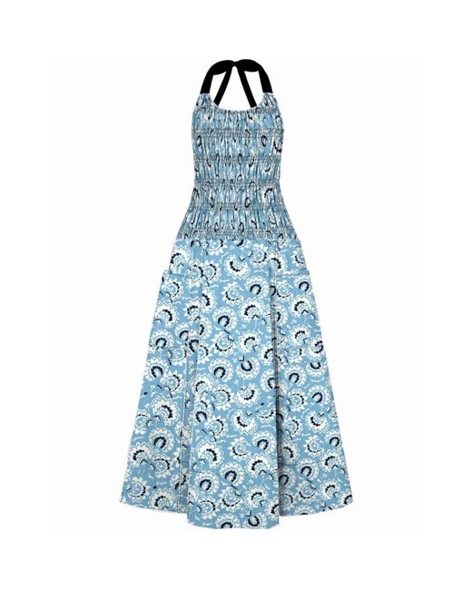 Mirla Beane Blue Lorna Dress Paisley