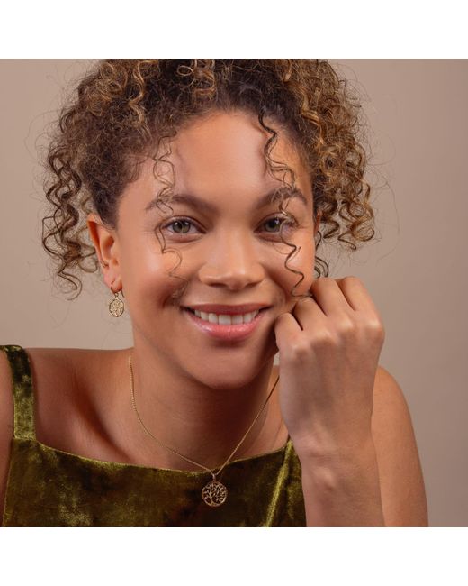 Dower & Hall Metallic Solid Diamond Tree Of Life Talisman Earrings