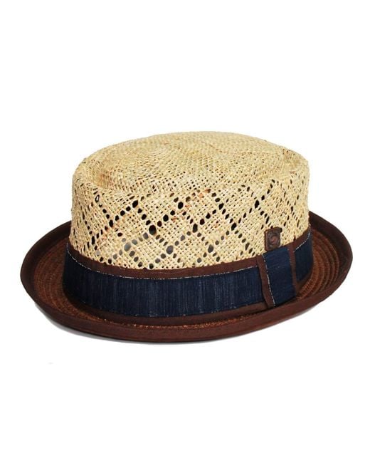 Dasmarca Hats Brown Dasmarca Jake Summer Telescope Crown Lightweight Seagrass Breathable Mod Style Straw Porkpie Hat for men