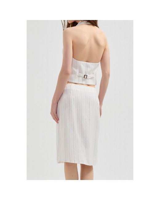 NUAJE NUAJE White Le Straight Midi Skirt