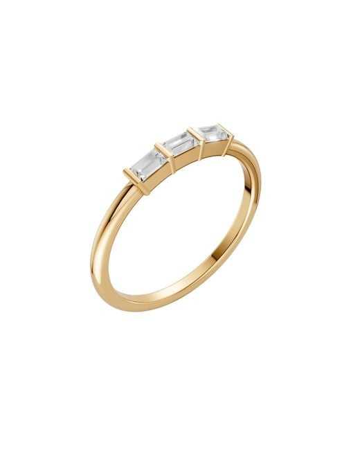 Aya Fine Jewelry Metallic 0.26 Cwt Baguette Cut Lab Diamond Ring