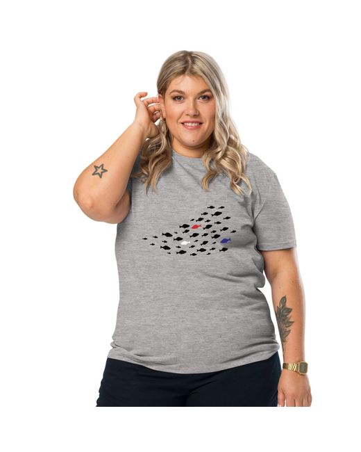 Anchor and Crew Gray Heather Fish Where's William Going? Organic Cotton T-Shirt